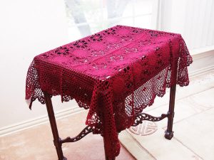 Square Tablecloth. Festive Everygreen Square Crochet. 36″45″54″ SQ.