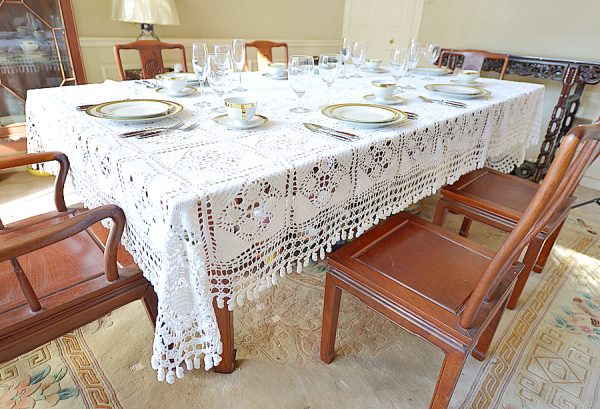 Crochet Granny Square Tablecloth