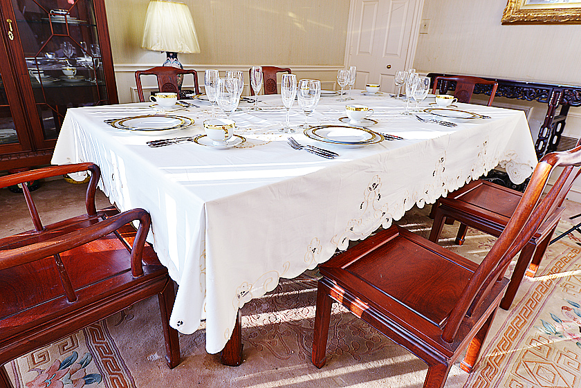 Ivory Imperial embroidery tablecloth