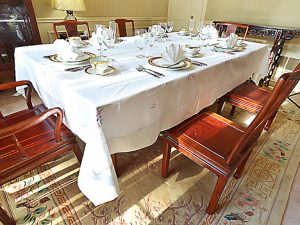 Rectangular Tablecloth. Rose Style Embroidery