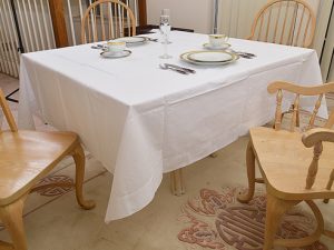 Square Tablecloths. Large Square Hemstitch. 68″. 88″ SQ. White