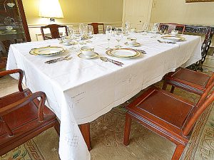 Rectangular Tablecloth. Luxembourg Hemstitch & Embroidery