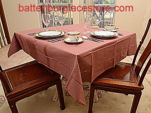 54" Square Hemstitch Apple Butter Color
