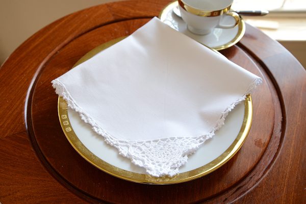 white crochet napkins